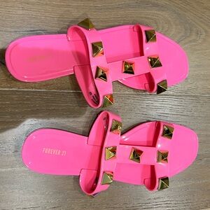 Forever 21 Pink Studded Sandals